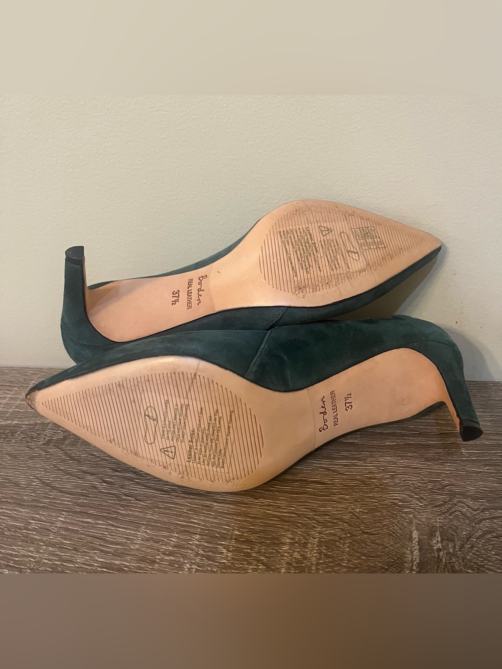 Boden Suede Scalloped Edge Pump Women's Size 37.5 (6.5 US) Dark Green - Picture 7 of 13